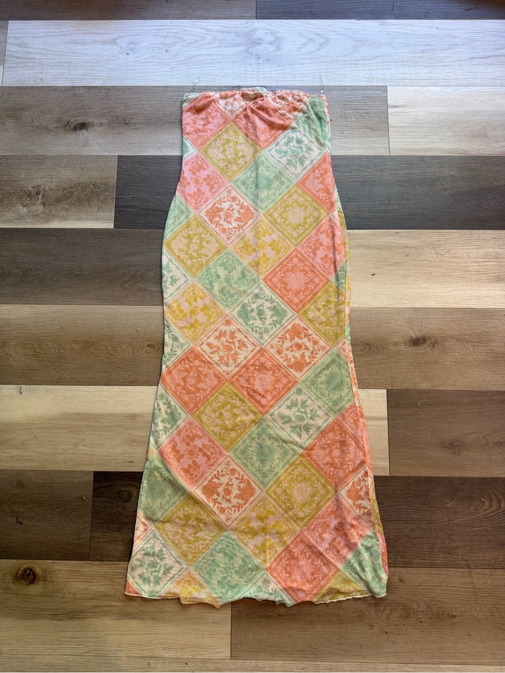 See You Monday Pastel Diamond-Print Maxi Dress - Peach, Mint, Yellow